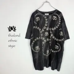 【新品】Tシャツ　ストーンウォッシュ　オーム　XLブラック　F502-2