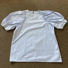 ラウジー　design shoulder blouse ブラウス　ブルー