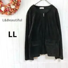 L&Beautiful コーデュロイジャケット　コットン混　黒　LL