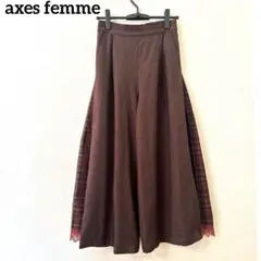 axes femme アクシーズファム　サイドチェック柄　切替ワイドパンツ