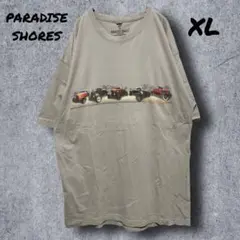 a190　【PARADISE SHORES】Tシャツ　XL　クラシックカー　古着