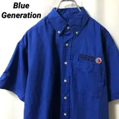 N-4704 BlueGeneration アメリカ古着 ワークシャツ 刺繍 M