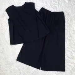 IEDIT イディット セットアップ ノースリーブ ガウチョパンツ 黒 MP