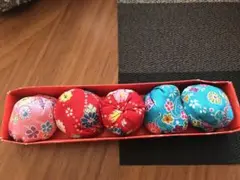 和風花柄布製おじゃみ5個セット