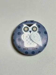 フクロウ柄 コンパクトミラー