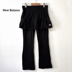 ニューバランス【M】スカート付き一体型パンツ ヨガ スポーツ フィットネス 黒