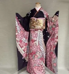 滝泰 焦茶の慶長絞り振袖フルセット