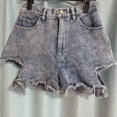 ダメージ加工デニムショートパンツM　サイズ 後ろゴム　新品
