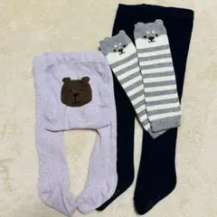 GAP くまさんタイツ0-12M・レッグウォーマー・ネイビータイツ75センチ