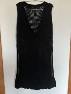メッシュ ブラック ノースリーブジレ