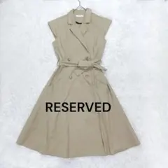 リザーブド♪ノースリーブトレンチジレワンピース S ベージュ 大人甘ガーリー 夏