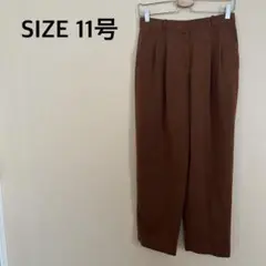 【レディース】スラックスパンツ/茶色/ブラウン/シンプル/無地/ロングパンツ