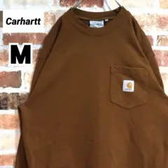 《カーハート》美品 ブランドロゴ オーカー Mサイズ スウェット
