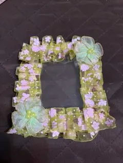 フリル付き花柄トレカケース