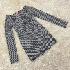 【ANAP】カットソー カシュクール　トップス　ストライプ　オシャレ✨
