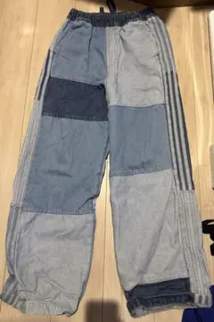 希少 adidas× KSENIASCHNAIDERパッチワークデニム
