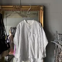 -@ ルグラジック le Glazik ストライプ 総柄 ブラウス シャツ 長袖