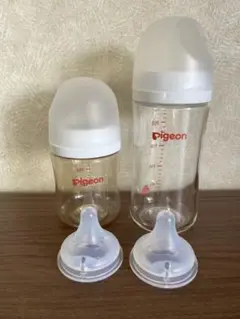 Pigeon 哺乳瓶 ガラスとプラチク240ml 160ml Mサイズ乳首付き
