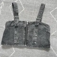 美品◆ビスチェ ベスト ブラックデニム