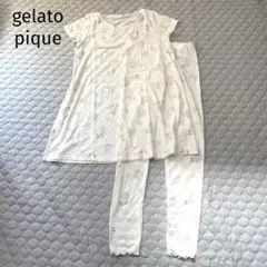 gelato pique ジェラートピケ　セットアップ　半袖　犬　オフホワイト