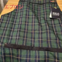POLO チェック柄エプロン グリーン・ネイビー　新品　未使用　タグ付き