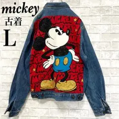 【希少】Disney ディズニー チップとデール　デニムジャケット　刺繍 希少】Disney ディズニー 美品 チップとデール デニムジャケット
