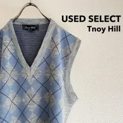 古着 “Tnoy Hill” Acrylic Knit Vest (gray)