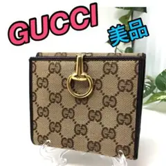 グッチ GGキャンバス Wホック 二つ折り財布