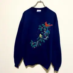 アメリカ古着　90s 鳥　トレーナー　スウェット　裏起毛　USA製　R71
