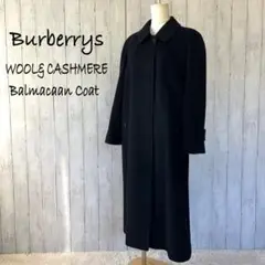 90's Burberrys バーバリー ウールコート カシミヤ混 ブラック