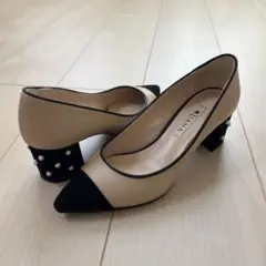 【美品】ダイアナ パンプス バイカラー ポインテッドトゥ パール 23cm