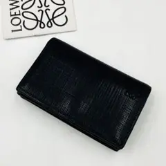 最高級✨Loewe ビジネスカードホルダー リネン 型押し ブラック 名刺入れ