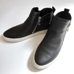 美品✨ スケッチャーズ ハイカット スニーカー サイドジップ レザー 黒