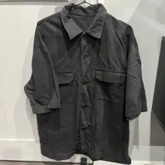 ダークグレー オーバーサイズシャツ 古着