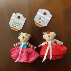 カラフルクマのストラップ2匹セット