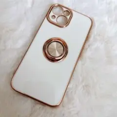 匿名配送❣️⑨iPhone15 iPhoneケース　ホワイト　リング付