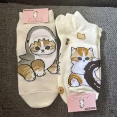 mofusand 猫イラストソックス 2足セット