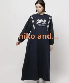niko and... 異素材長袖ワンピース