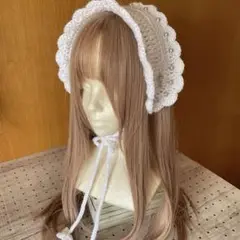 ヘッドドレス　ボンネット　ハンドメイド 天使界隈