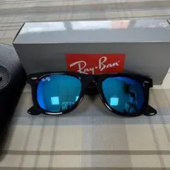 美品 Ray-Ban レイバン WAYFARER サングラス 黒×ブルーレンズ