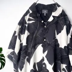 H&M エイチアンドエム レギュラーフィット レーヨン 総柄 開襟シャツ L