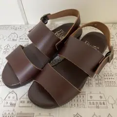 HARUTA ハルタ 本革レザーストラップサンダル ダークブラウン