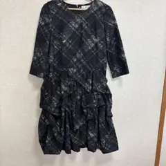 KEIKO SUZUKI ブラックチェックワンピース