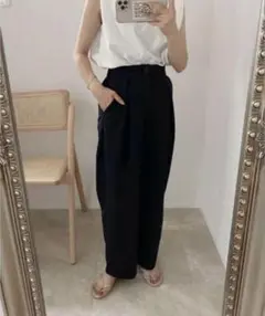 AMIE original カーブタックパンツ / black