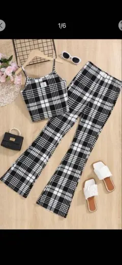 SHEIN チェック柄セットアップ　12-13Y
