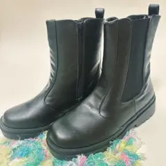 【NorthDate】サイドゴアブーツ ファスナー 黒25.0折りたたみスパイク