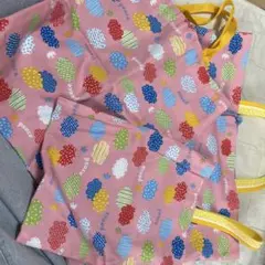 カラフル模様の体操服袋・お着替え袋 雲柄