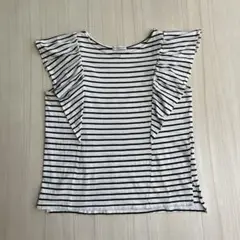 アースミュージックアンドエコロジー ボーダー フレンチスリーブ Tシャツ