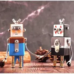 【新品】ロボット　置物　ブルーとグレーセット