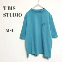 【T'BIS STUDIO】 半袖Tシャツ M~L アクアブルー　綿100%